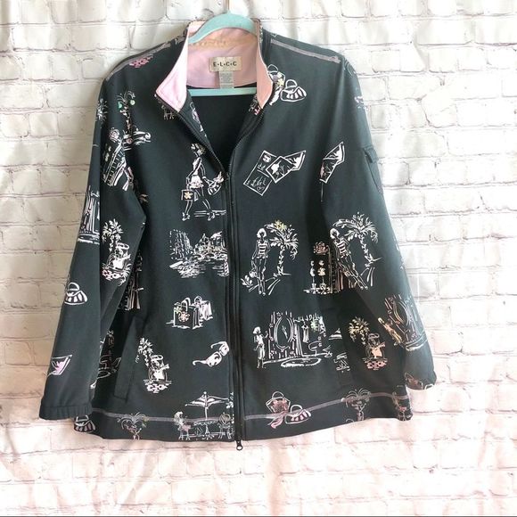 ELCC zipper jacket plus size 1X black pink - Picture 8 of 13